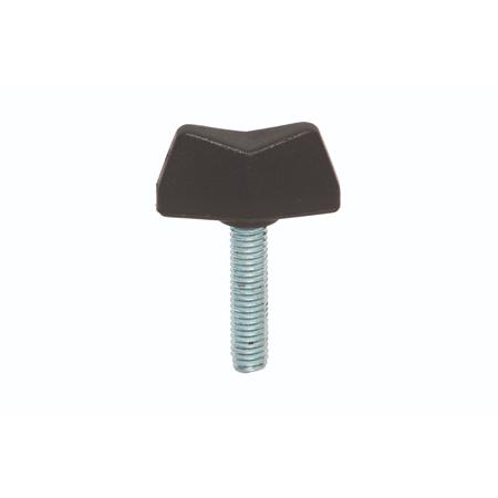 284-5397 RS PRO Black Thermoplastic Wing Clamping Knob, M5 x 15, Threaded Mount