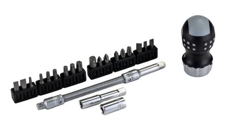 808050S-22 22 pieces Bit Holder, Socket, Ratchet Bit Set