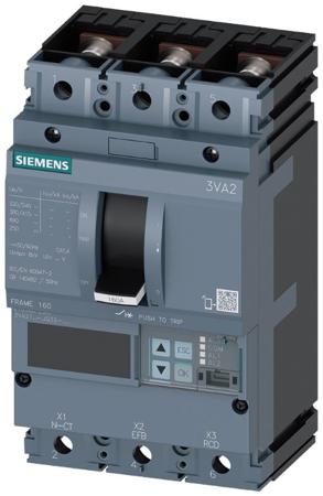 3VA2110-6JQ32-0AA0 Siemens, SENTRON MCCB 3P 100A, Breaking Capacity 85 kA, Fixed Mount