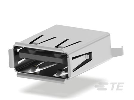 1734366-4 TE Connectivity Vertical, Board Mount, Receptacle- Single Port Type USB 2.0 Type-A 2.0 USB Connector