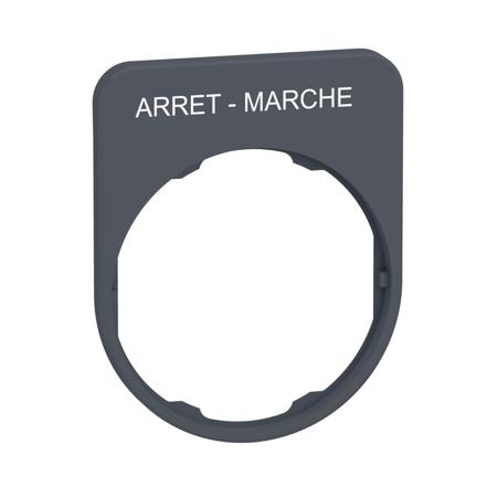 ZBYFP2166C0 Schneider Electric Legend Plate for Use with Harmony XB4, Harmony XB5, ARRET-MARCHE