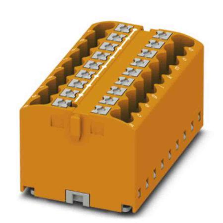 3273326 Phoenix Contact Distribution Block, 18 Way, 4mm², 24A, 450 V, Orange