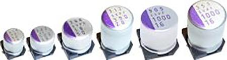 16SVPF1000MX Panasonic 1mF Surface Mount Polymer Capacitor, 16V dc