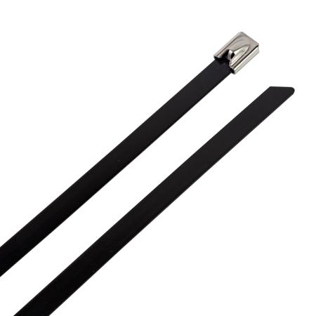 224-2236 RS PRO Black 316 Stainless Steel Cable Tie, 450mm x 4.6 mm