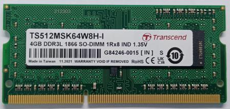 TS512MSK64W8H-I 4GB DDR3L 1866 SO-DIMM 1Rx8 IND 512Mx8 C