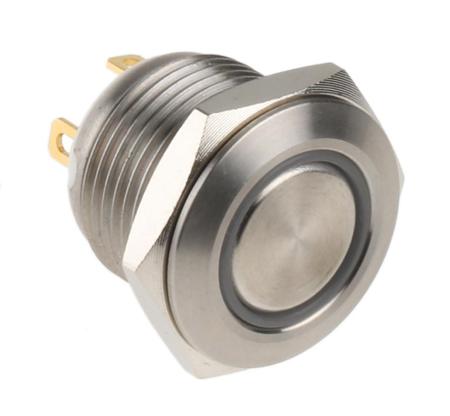 175-9482 FLAT Push Button with Ring + Blue LED