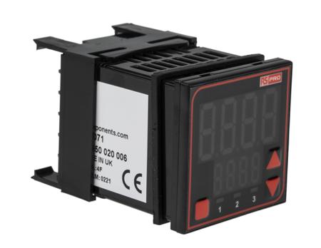124-1071 RS PRO Panel Mount PID Temperature Controller, 48 x 48mm, 3 Output Relay, SSR, 110 → 240 V ac Supply Voltage