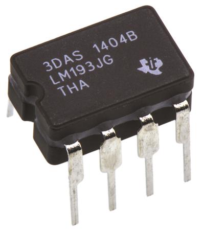 LM193JG  Texas Instruments, Dual Comparator, Open Collector, Open Drain O/P, 1.3μs 2 → 36 V 8-Pin CDIP