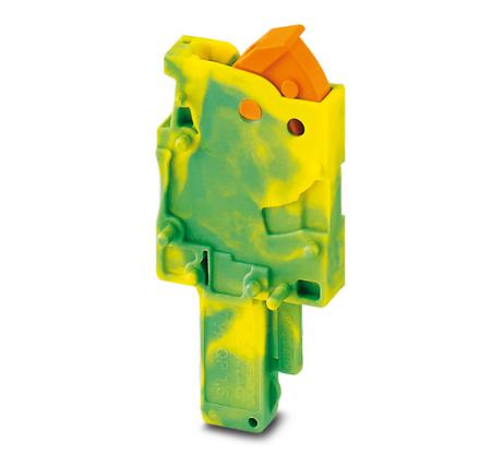 3051069 Phoenix Contact QP Series QP 1,5/ 1-M GNYE Terminal Plug, 1-Way, 17.5A, 24 - 16 Wire, Quick Connect Termination