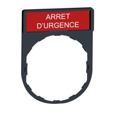 ZBY2130 Schneider Electric French Language, Legend Holder for Use with XB4 Series, Arrêt d'urgence