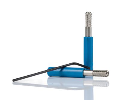 24.0163-23 Staubli Blue, Male to Female Test Connector Adapter With Brass contacts and Nickel Plated - Socket Size: 4mm