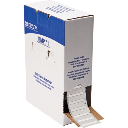 BM-125-175-342 Brady B-342 Black on White Heatshrink Labels, 44.45 mm Width, 5.97mm Label Length, 44.45mm Label Width