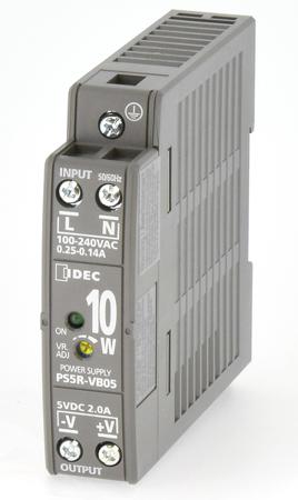 PS5R-VB05 Idec PS5R Switched Mode DIN Rail Power Supply, 85 → 264 V ac, 120 → 370V dc, 5V dc, 2A Output, 10W