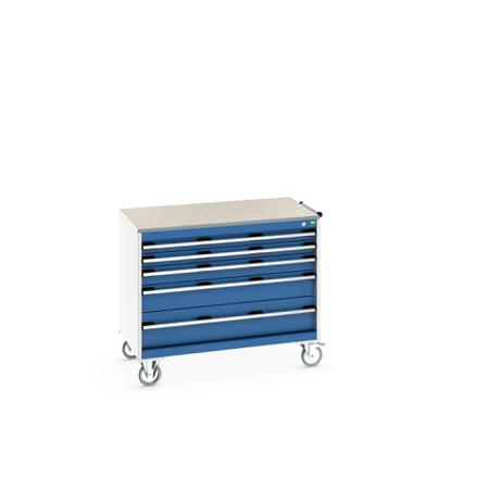 40402164-11V Bott, 5 Drawer Sheet Steel Floor Standing Cabinet, 1050 X 650 X 890mm