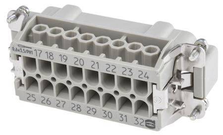 09330162611 HARTING Heavy Duty Power Connector Insert, 16A, Male, Han E Series, 16 Contacts