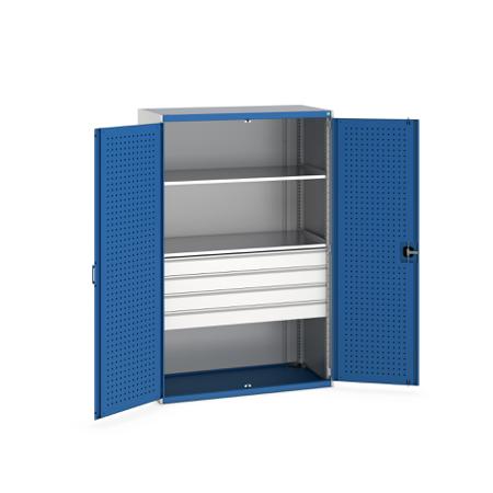 40022088-11V Bott 2 Door, 4 Drawer Sheet Steel Floor Standing Cupboard, 1300 X 650 X 2000mm