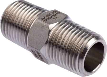 826-7052 RS Pro Stainless Steel Hexagon Straight Nipple Joint 1/2in R(T) Male x 1/2in R(T) Male 1.89in