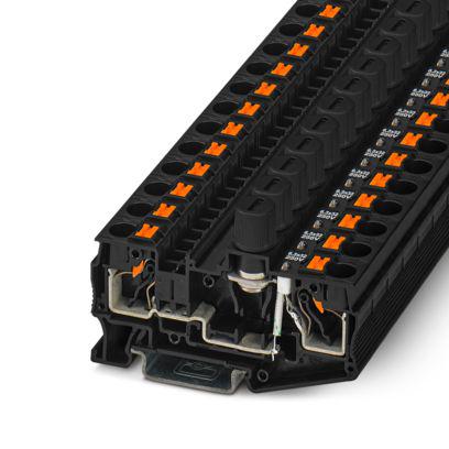 1154825 Phoenix Contact  PT 6 Series Black, 0.5 → 10mm², 2-Level, Push In Termination, Fused