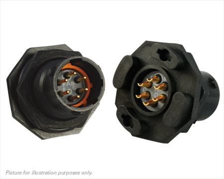 UTS710E6P Souriau Sunbank by Eaton Circular Connector, 6 Contacts, Panel, Standard Connector, Plug, Male, IP68, IP69K, UTS Series