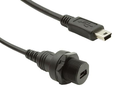PXP0025/MB/1M00/MB Bulgin USB 2.0, Female USB to Male USB, 1m