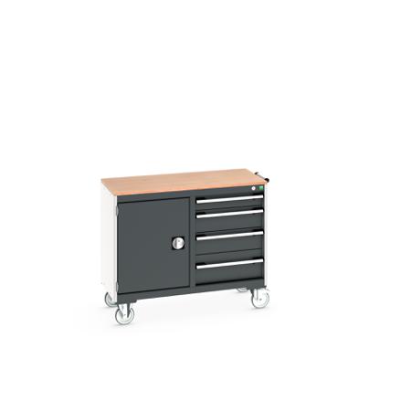 41006004-19V Bott 1 Door, 4 Drawer Sheet Steel Floor Standing Storage Cabinet, 1050 X 525 X 890mm