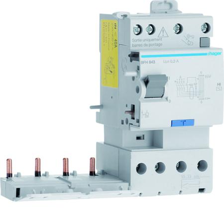 BFH843 Hager BFH RCCB, 40A, 4 Pole, 300mA, Type A-HI