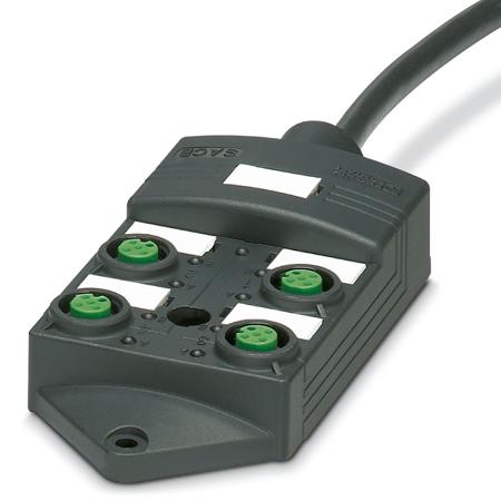 1452424 Phoenix Contact SACB Series Sensor Box, M12, 5m cable, 5 way, 4 port