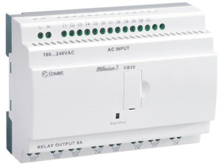 88974033 Crouzet Millenium 3 Logic Module, 230 V ac, 12 x Input, 8 x Output Without Display