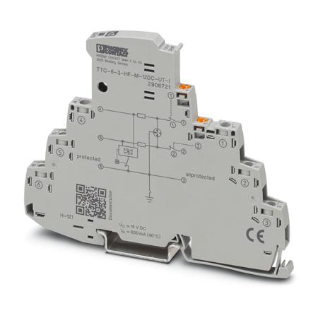 2906721 Phoenix Contact Surge Protector, 20kA, DIN Rail Mount
