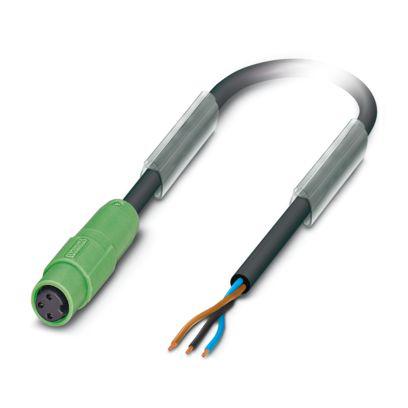 1417703 Phoenix Contact 3 way Free Cable End to Female 3 way Straight Socket M8 Snap In Sensor Actuator Cable, 600 mm