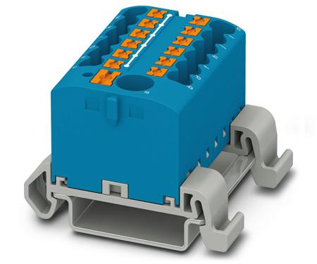 3273222 Phoenix Contact Distribution Block, 13 Way, 4mm², 24A, 690 V, Blue