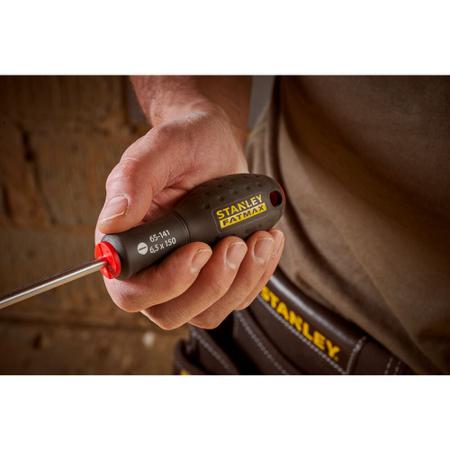 0-65-141 Stanley 150 mm Steel Soft Feel Screwdriver, Flared 6.5 mm Tip