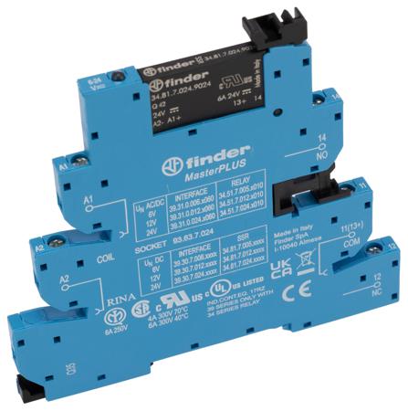 39-30-7-024-9024 Finder 2 A SPNO Solid State Relay, DC, DIN Rail, 24 V dc Maximum Load