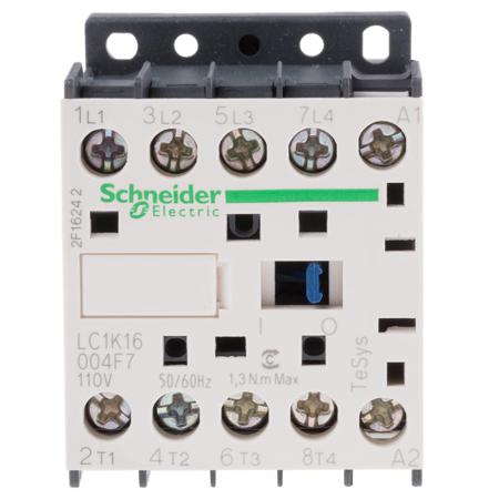 LC1K16004F7 Schneider Electric TeSys K LC1K 4 Pole Contactor, 4NO, 20 A, 110 V ac Coil