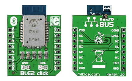 MIKROE-1715 MikroElektronika BLE2 click RN4020 Bluetooth Smart (BLE) mikroBus Click Board