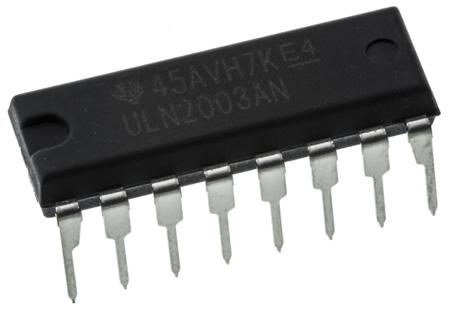 ULN2003AN Texas Instruments , 7-element NPN Darlington Transistor, 500 mA 50 V, 16-Pin PDIP