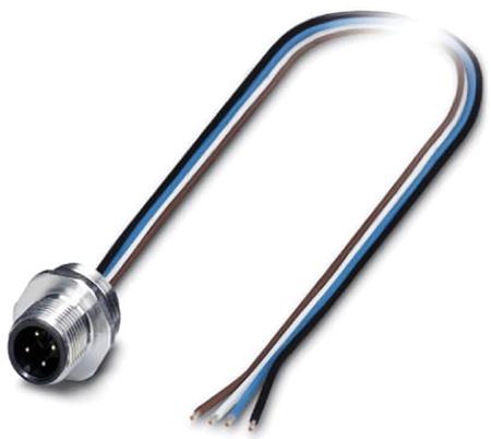 1405233 Phoenix Contact Circular Connector, 4 Contacts, Front, M12 Connector, Plug, Male, IP67, SACC Series