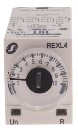 REXL4TMF7 Schneider Electric Harmony Time Series Plug In Timer Relay, 110V ac, 4-Contact, 0.1 s → 100h