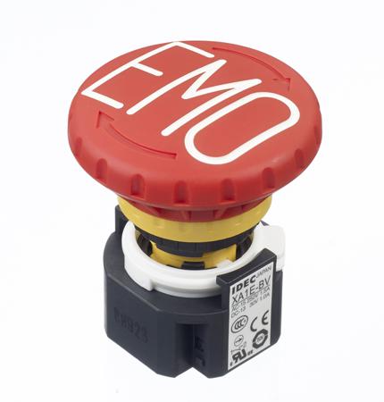 XA1E-BV402RH-EMO Idec XA Series Twist Release Emergency Stop Push Button, Panel Mount, 16mm Cutout, 2NC, IP65