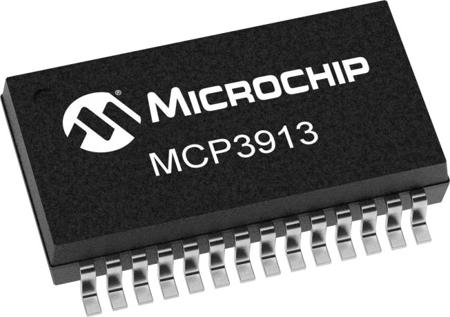 MCP3913A1T-E/SS ,Analogue Front End IC, 6-Channel 24 bit, 4000kHz SPI, 28-Pin SSOP