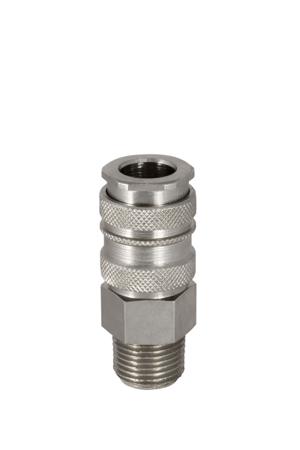 325-377 RS PRO Brass, Stainless Steel Male Pneumatic Quick Connect Coupling, R 1/4 Male Threaded