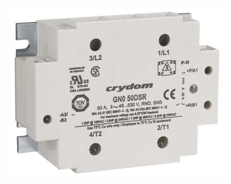 GN050DSR Sensata Crydom GN0 Series Solid State Relay, 50 A Load, Panel Mount, 530 V rms Load, 32 V dc Control