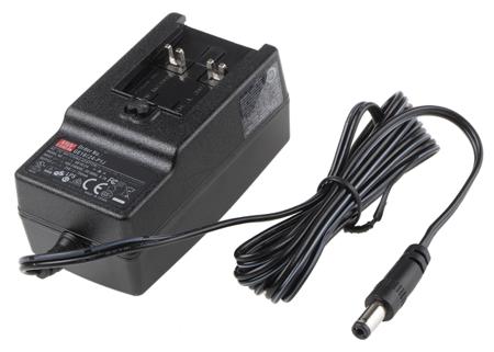 GE18I24-P1J MEAN WELL 18W Plug-In AC/DC Adapter 24V dc Output, 750mA Output