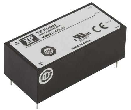 ECL30UD03-E XP Power Switching Power Supply, , 5 V dc, 12 V dc, 1.3 A, 3 A, 30W, Dual Output, 120 → 370 V dc, 85