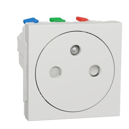 NU305218T Schneider Electric, New Unica IP4X White Flush Mount 2P+E Socket Socket, Rated At 16A, 250 V