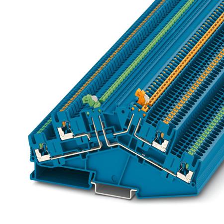 3210401 Phoenix Contact  PTTBS 2.5-2MTB BU Series Blue, 0.14 → 4mm², Push In Termination