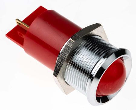 212-064 RS Pro Red Indicator, 48 → 65 V dc, 16 mm Lamp Size, 22mm Mounting Hole Size