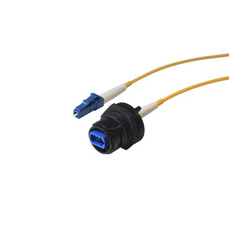 PXF4053AAA Bulgin LC to LC Simplex Single Mode OS1 Fibre Optic Cable, 9.5/125μm, Yellow, 1m
