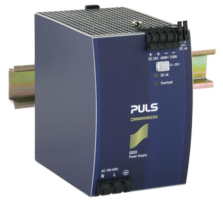 QS20-241-C1 PULS Q Series DIN Rail Power Supply, 100 → 240V ac, dc Input, 24V dc Output, 17 → 20A Output, 480W