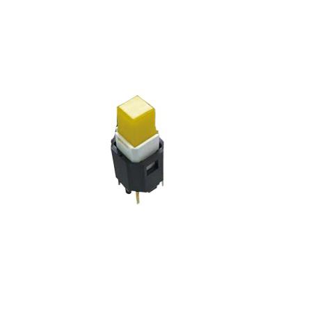 CFPB-1CC-4W6 Nidec Components CFPB Series Illuminated Push Button Switch, (On)-Off, PCB, SPDT, Yellow LED, 20V
